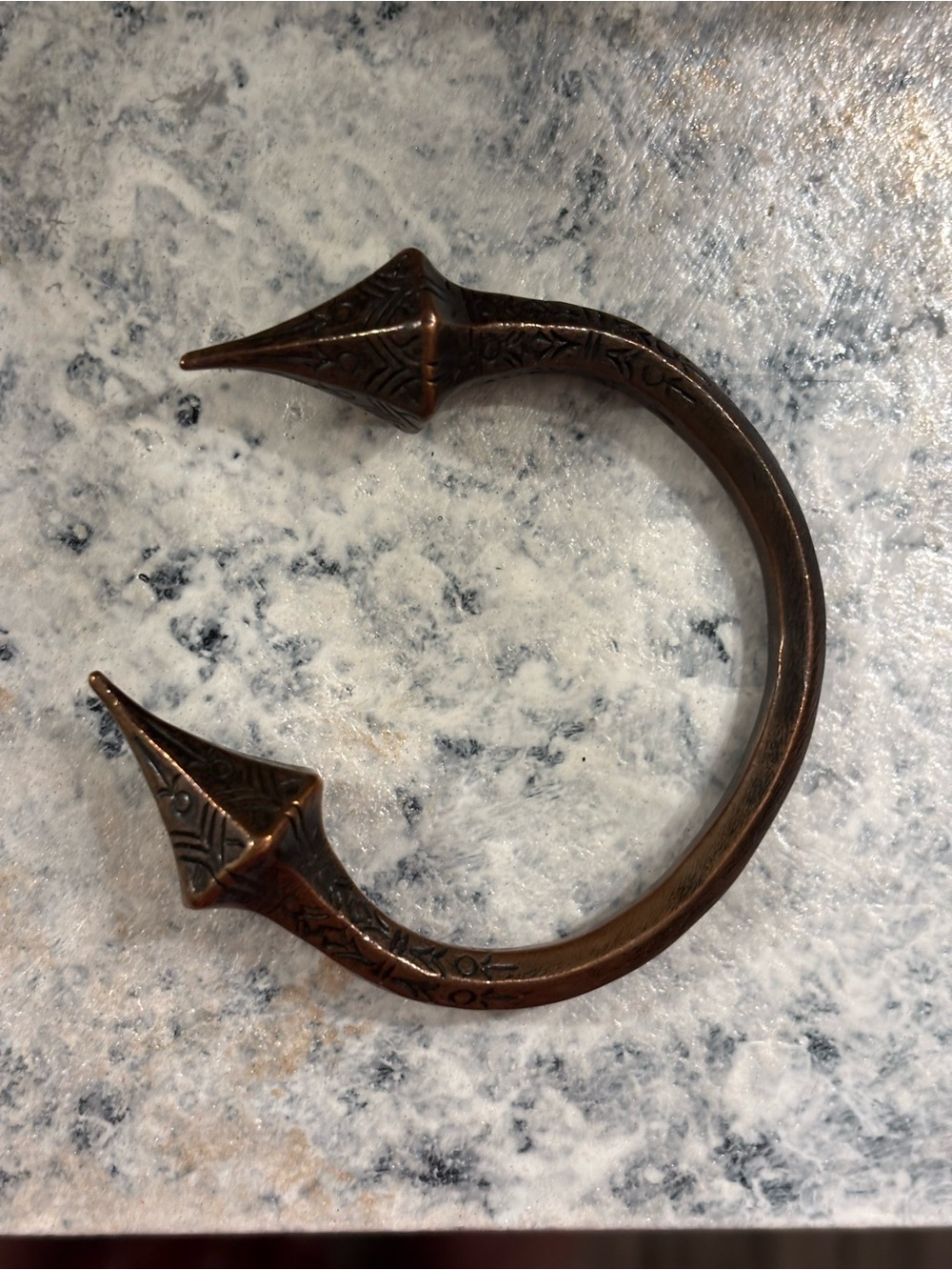 Luv AJ Brass Spike  Bracelet with carvings